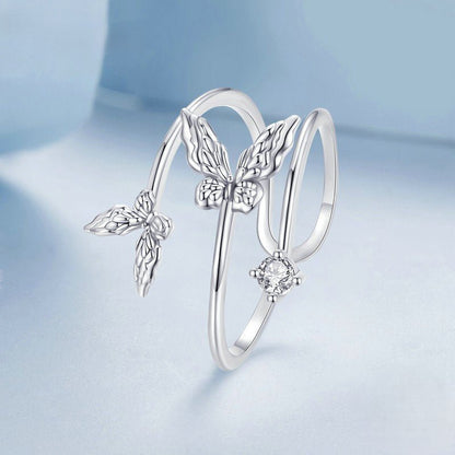 Fluttering Swirl Ring - Diamoray