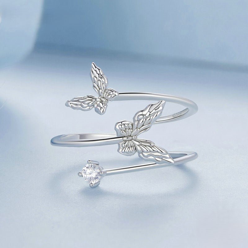 Fluttering Swirl Ring - Diamoray