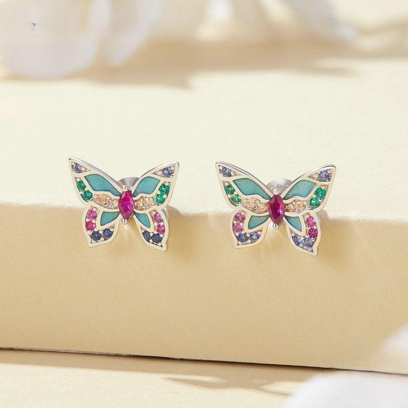 Gleaming Butterfly Earrings - Diamoray