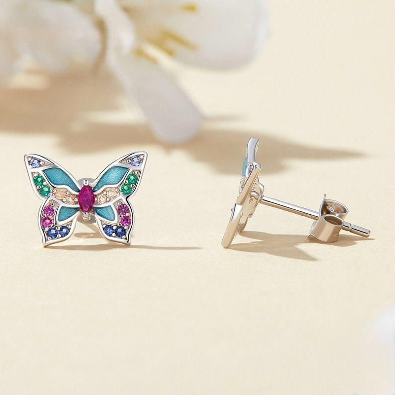 Gleaming Butterfly Earrings - Diamoray