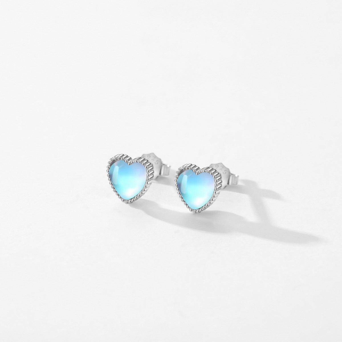 Sky Blue Heart Earrings - Diamoray