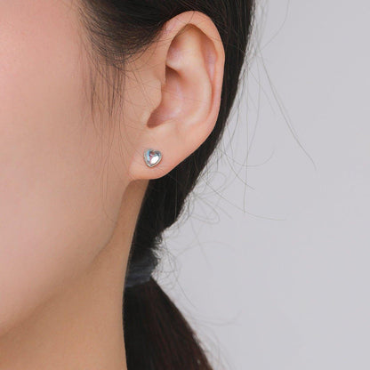 Sky Blue Heart Earrings - Diamoray